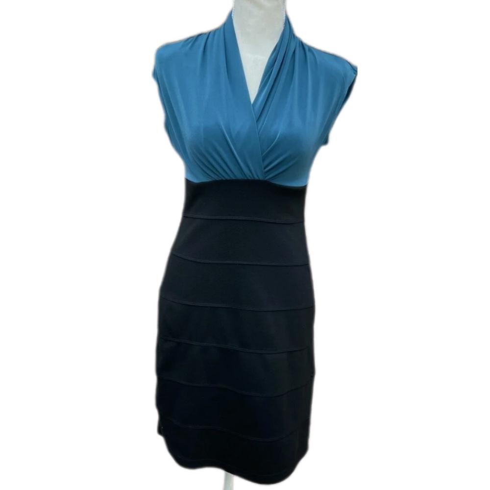 Intermission Teal and Black Tiered Dress